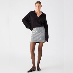 Shiny Nights Mini Skirt Micro Houndstooth